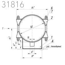 Опора бугельная неподвижная 1420х100 мм ТПР.05.15(1).00.000-30