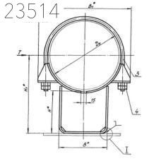 Опора неподвижная хомутовая Т12.03 57х200 мм