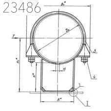 Опора неподвижная хомутовая Т12.05 76х150 мм