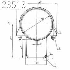 Опора неподвижная хомутовая Т12.02 57х150 мм