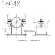 Опора скользящая направляющая хомутовая трубопроводов ТЭС и АЭС 219 мм ОСТ 24.125.156-01 хром.