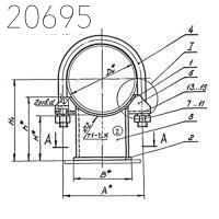 Опора хомутовая скользящая Л8-192.000-12 133 мм
