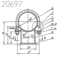 Опора хомутовая скользящая Л8-192.000-04 89 мм