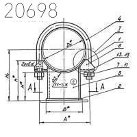 Опора хомутовая скользящая Л8-192.000-05 89 мм
