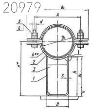 Опора скользящая с плоским хомутом Л8-511.000-14 89 мм